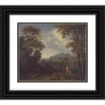 thumbnail image 1 of Johannes Glauber 23x20 Black Ornate Framed Double Matted Museum Art Print Titled: Classical Landscape with Diana and Her Nymphs (1661 - 1726), 1 of 5