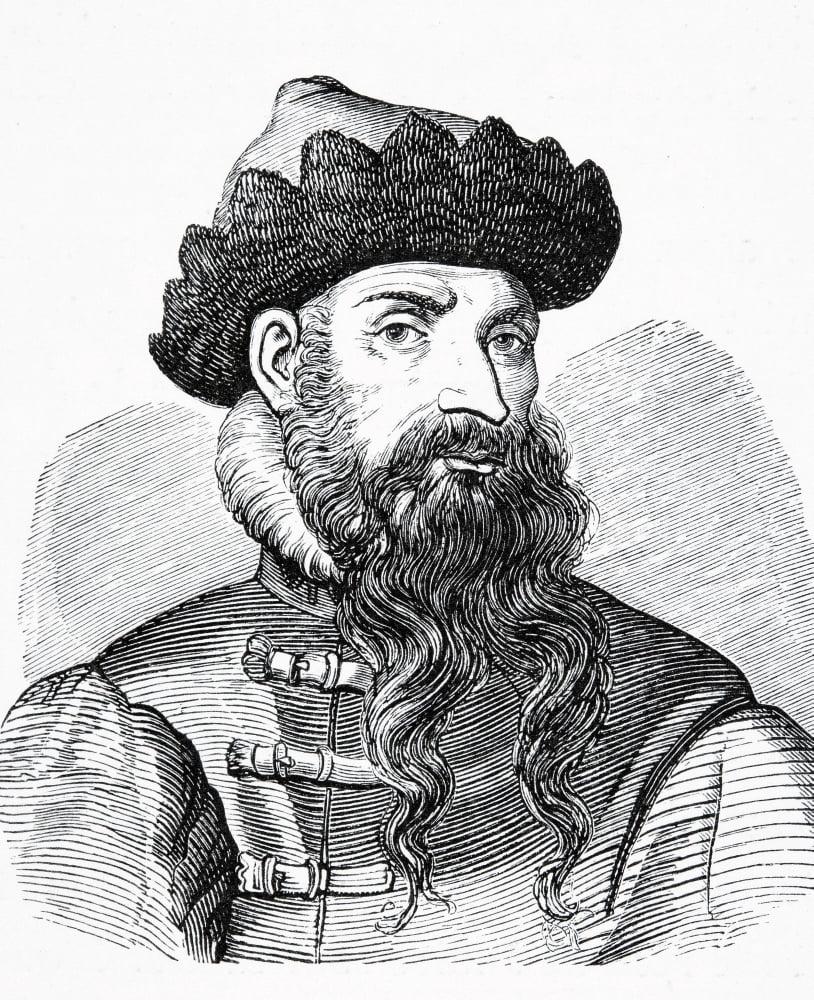 Johannes Gutenberg Circa 1398 To 1468 From A 16Th Century Engraving Canvas Art - Ken Welsh Design Pics (13 x 16)