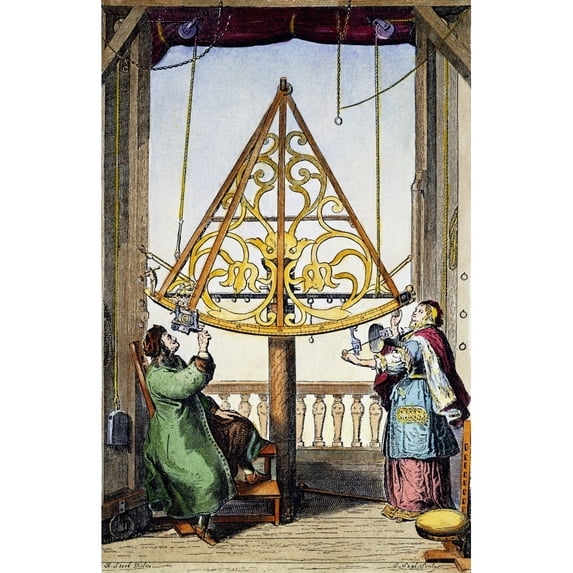 Johannes Hevelius N(1611-1687). Polish Astronomer. Hevelius And His Wife Elisabeth Observing The Heavens. Copper