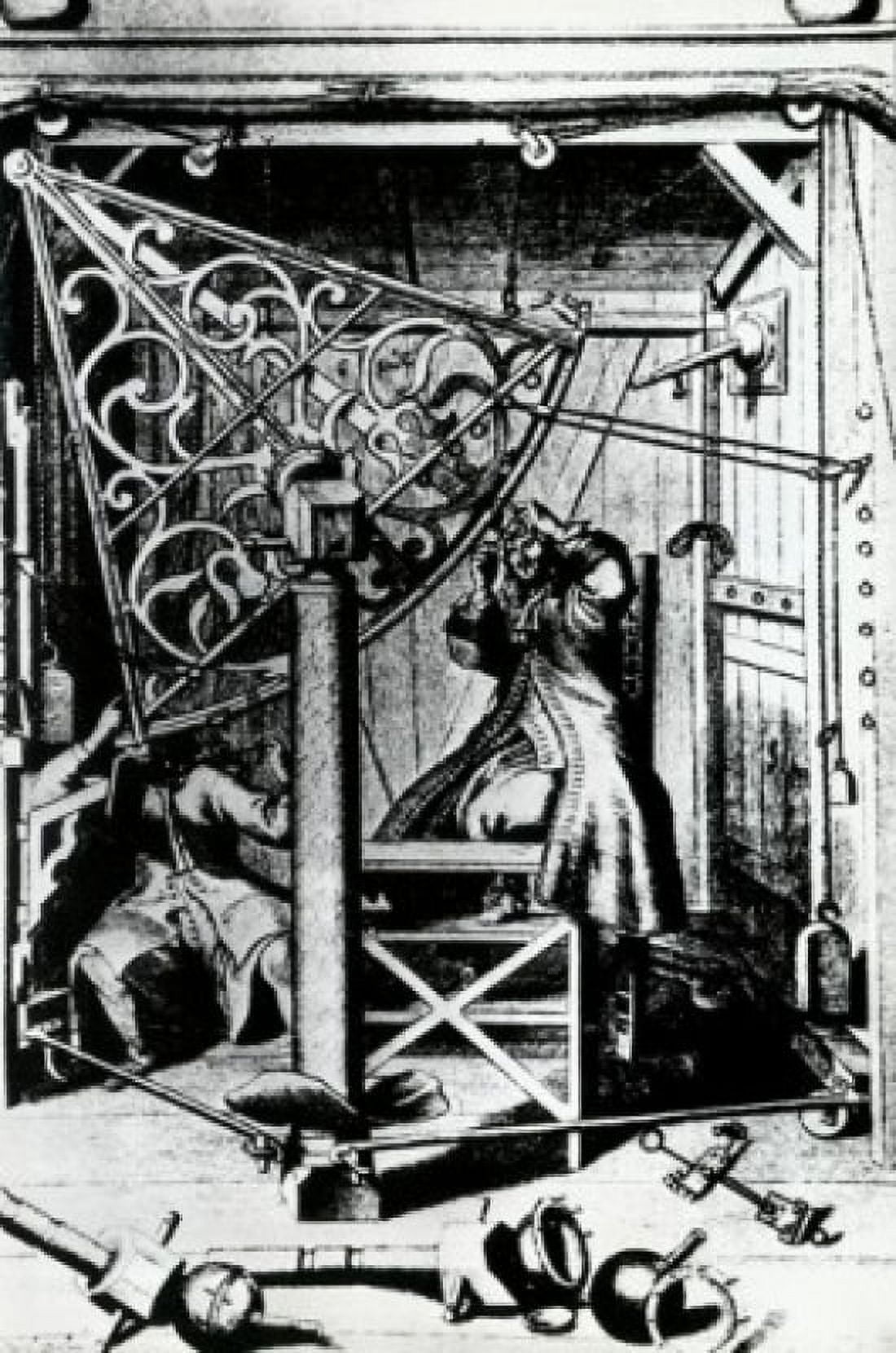 Johannes Hevelius Using a Sextant engraving Canvas Art - (24 x 36)
