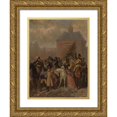 thumbnail image 1 of Johannes Hinderikus Egenberger 15x18 Gold Ornate Wood Frame and Double Matted Museum Art Print Titled - The Arrival of the French, Anno 1795 (1837-1897), 1 of 4