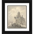thumbnail image 1 of Johannes Jelgerhuis 15x17 Black Ornate Wood Framed Double Matted Museum Art Print Titled - The Town Hall of Delft (1780 - 1836), 1 of 5