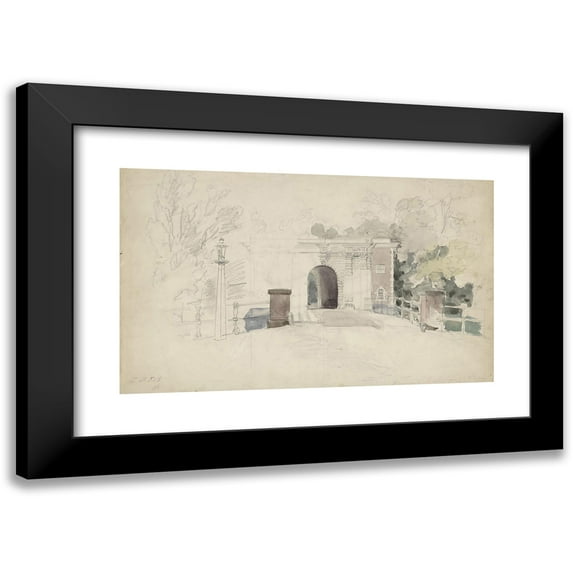 Johannes Josephus Destree 14x10 Black Modern Framed Museum Art Print Titled - The Kennemer or Nieuwpoort in Haarlem (1837 - 1888)