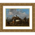 thumbnail image 1 of Johannes Lingelbach 18x15 Gold Ornate Wood Frame and Double Matted Museum Art Print Titled - Harvesting the Hay, 1 of 4