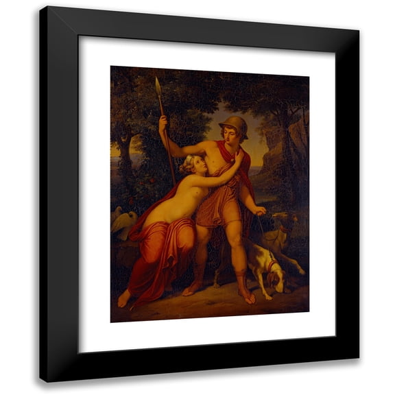 Johannes Riepenhausen 12x14 Black Modern Framed Museum Art Print Titled - Venus and Adonis
