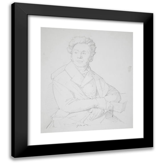 Johannes Samuel Otto 20x23 Black Modern Framed Museum Art Print Titled - Portrait of a Man (1838)