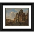 thumbnail image 1 of Johannes Schoenmakers 24x20 Black Ornate Framed Double Matted Museum Art Print Titled: View in Dordrecht (1819 - 1821), 1 of 5