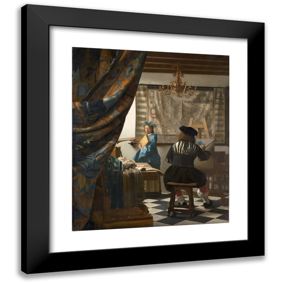 Johannes Vermeer 20x23 Black Modern Framed Museum Art Print Titled - The Art of Painting