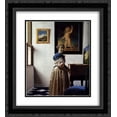 thumbnail image 1 of Johannes Vermeer 2x Matted 20x22 Black Ornate Framed Art Print 'A Lady Standing at a Virginal', 1 of 2