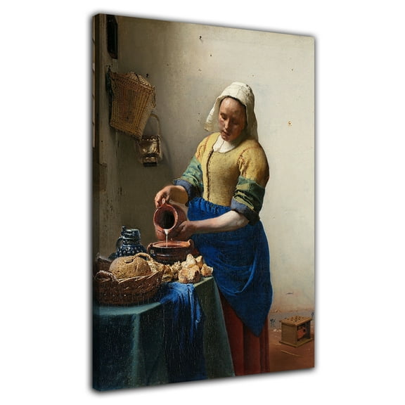 Johannes Vermeer Art Painting The Milkmaid Poster Baroque Vintage Wall Art Picture Print Canvas Painting Home Bedroom Bathroom Decor Poster