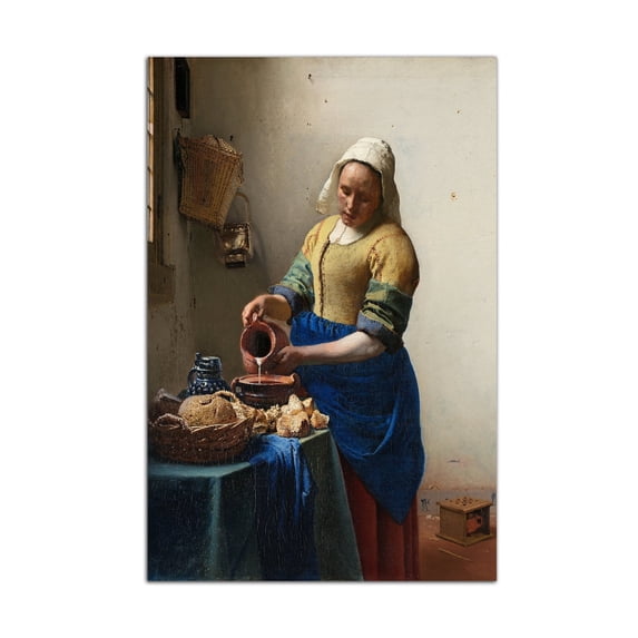 Johannes Vermeer Art Painting The Milkmaid Poster Baroque Vintage Wall Art Picture Print Canvas Painting Home Bedroom Bathroom Decor Poster