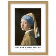Johannes Vermeer Girl With A Pearl Earring Painting Artwork Framed Wall Art Print A4