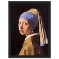 thumbnail image 1 of Johannes Vermeer Girl With Pearl Earring Classic Vintage Duch Golden Age A4 Artwork Framed Wall Art Print, 1 of 1