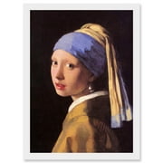 Johannes Vermeer Girl With Pearl Earring Classic Vintage Duch Golden Age A4 Artwork Framed Wall Art Print