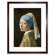 Johannes Vermeer Girl with a Pearl Earring Reproduction Painting Artwork Framed Wall Art Print 9X7 Inch