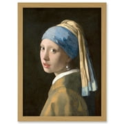 Johannes Vermeer Girl with a Pearl Earring Reproduction Painting Artwork Framed Wall Art Print A4