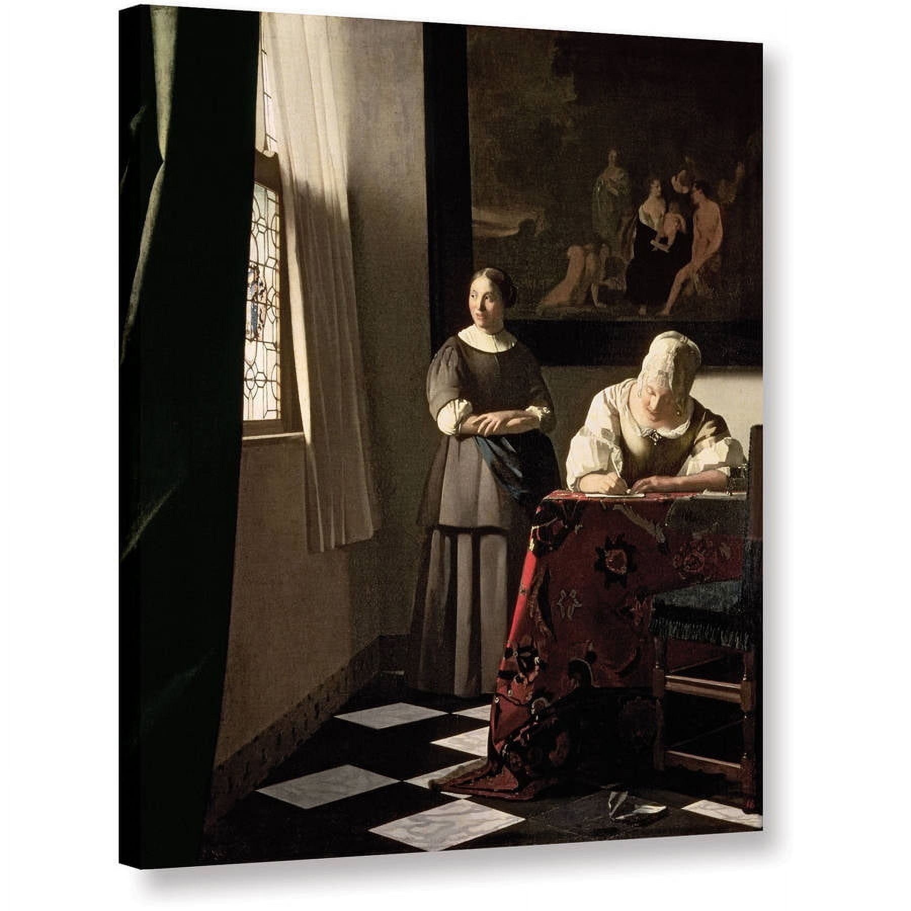 Johannes Vermeer "Lady Writing A Letter With Her Maid" Gallery-Wrapped Canvas