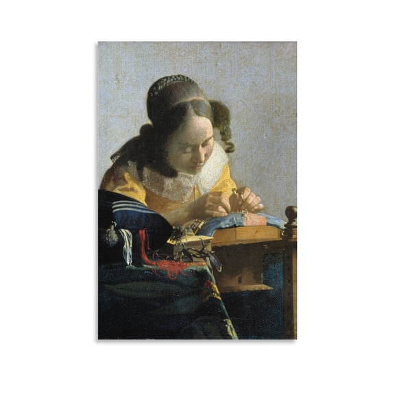 Johannes Vermeer Print Painting The Lacemaker Gifts Canvas Painting Poster Wall Art Decorative Picture Prints Modern Decor 12x18inch(30x45cm)