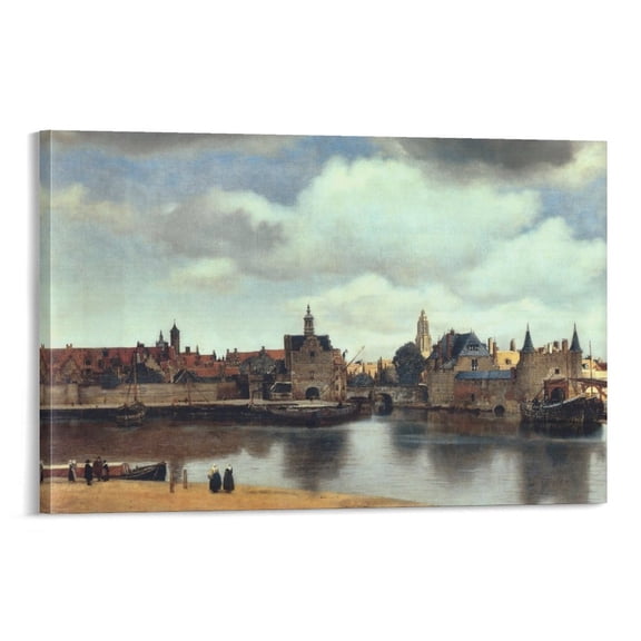 Johannes Vermeer Prints 《View of Delft》 Wall Art Poster Canvas Poster Wall Art Picture Prints Hanging Photo Gift Decor Home Posters Artworks 24x36inch(60x90cm)
