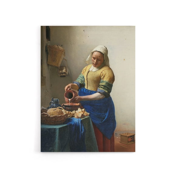 Johannes Vermeer The Milkmaid Canvas Wall Art Print 24X32"