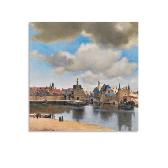 Johannes Vermeer View of Delft Painting Art Poster Home Decor Poster Wall Art Hanging Picture Print Bedroom Decorative Painting Posters Room Aesthetic 16x16inch(40x40cm)