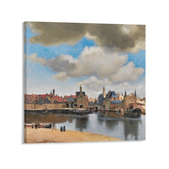 Johannes Vermeer View of Delft Painting Art Poster Print Photo Art Painting Canvas Poster Home Decorative Bedroom Modern Decor Posters Gifts 20x20inch(50x50cm)
