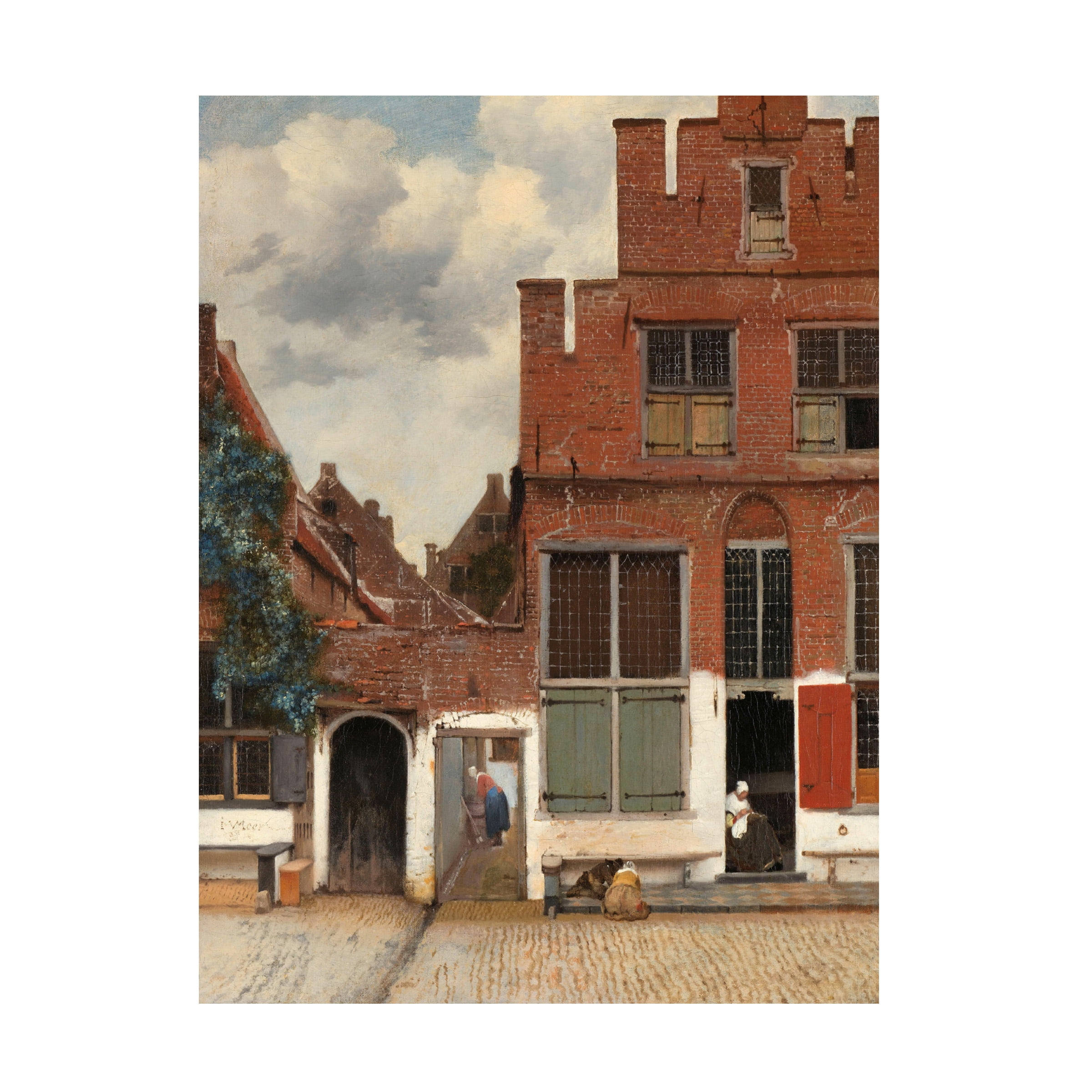 Johannes Vermeer Cityscape Canvas Art in Brown and Gray