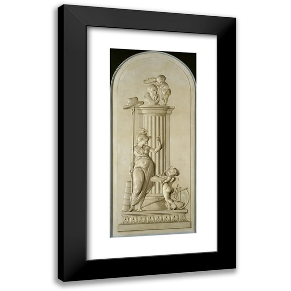 Johannes van Dregt 13x24 Black Modern Framed Museum Art Print Titled - Allegory of Freedom (1790)