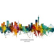 Johannesburg South Africa Skyline Poster Print - Michael Tompsett 36 x 24