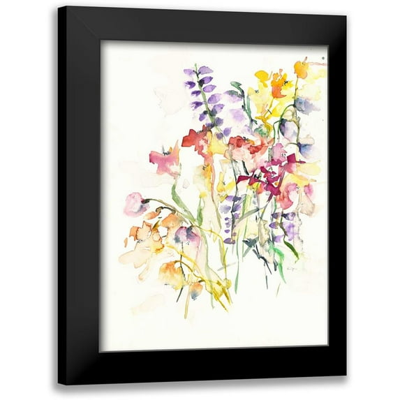 Johannesson, Karin 11x14 Black Modern Framed Museum Art Print Titled - Laughing Lupines 2