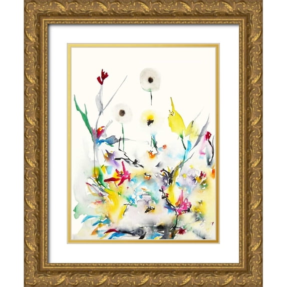 Johannesson, Karin 19x24 Gold Ornate Wood Framed with Double Matting Museum Art Print Titled - Summer Garden VI