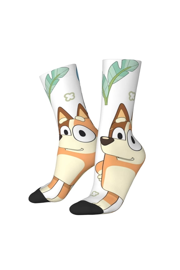 Bluey Pattern Crazy Funny Socks for Men Women Colorful Fun Novelty Crew Socks Gifts for Adults Gag Gifts