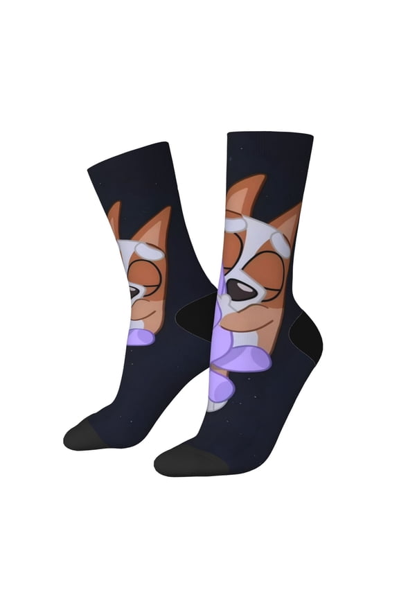 Bluey Pattern Crazy Funny Socks for Men Women Colorful Fun Novelty Crew Socks Gifts for Adults Gag Gifts