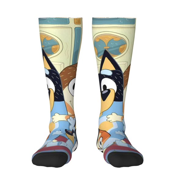 Johaoi Bluey Pattern Crazy Funny Stocking for Men & Women Colorful Fun Novelty Stockings Gifts for Adults Gag Gifts