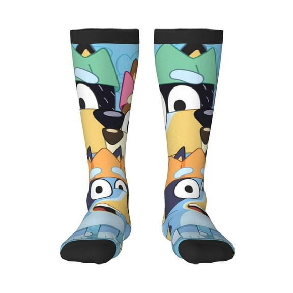 Johaoi Bluey Pattern Crazy Funny Stocking for Men & Women Colorful Fun Novelty Stockings Gifts for Adults Gag Gifts