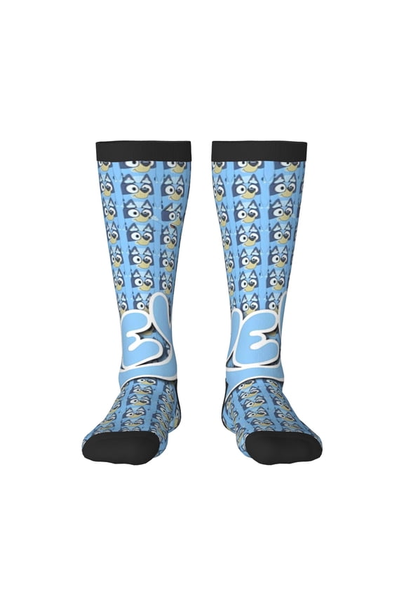 Bluey Pattern Crazy Funny Stocking for Men & Women Colorful Fun Novelty Stockings Gifts for Adults Gag Gifts