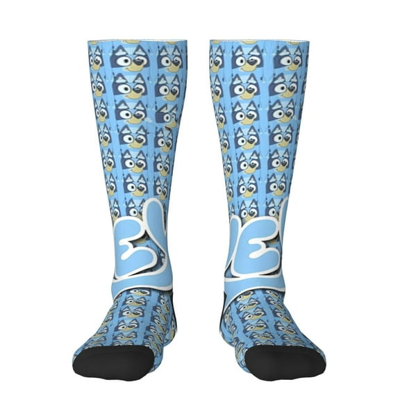 Johaoi Bluey Pattern Crazy Funny Stocking for Men & Women Colorful Fun Novelty Stockings Gifts for Adults Gag Gifts