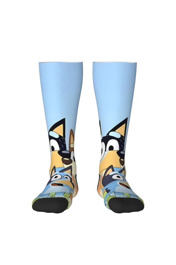 Bluey Pattern Crazy Funny Stocking for Men & Women Colorful Fun Novelty Stockings Gifts for Adults Gag Gifts