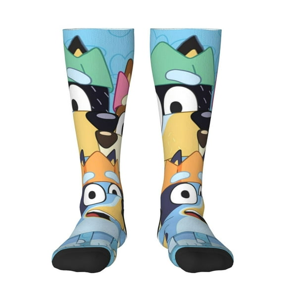 Johaoi Bluey Pattern Crazy Funny Stocking for Men & Women Colorful Fun Novelty Stockings Gifts for Adults Gag Gifts