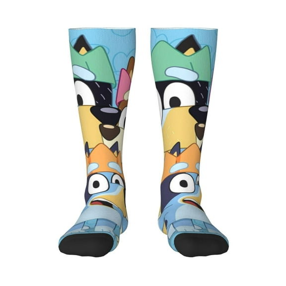 Johaoi Bluey Pattern Crazy Funny Stocking for Men & Women Colorful Fun Novelty Stockings Gifts for Adults Gag Gifts