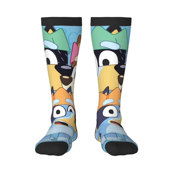Johaoi Bluey Pattern Crazy Funny Stocking for Men & Women Colorful Fun Novelty Stockings Gifts for Adults Gag Gifts