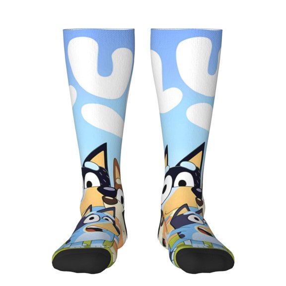 Johaoi Bluey Pattern Crazy Funny Stocking for Men & Women Colorful Fun Novelty Stockings Gifts for Adults Gag Gifts