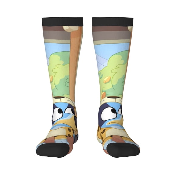 Johaoi Bluey Pattern Crazy Funny Stocking for Men & Women Colorful Fun Novelty Stockings Gifts for Adults Gag Gifts