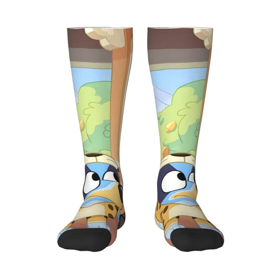 Johaoi Bluey Pattern Crazy Funny Stocking for Men & Women Colorful Fun Novelty Stockings Gifts for Adults Gag Gifts