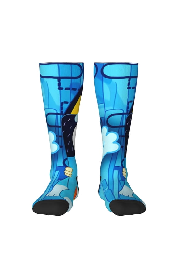 Bluey Pattern Crazy Funny Stocking for Men & Women Colorful Fun Novelty Stockings Gifts for Adults Gag Gifts