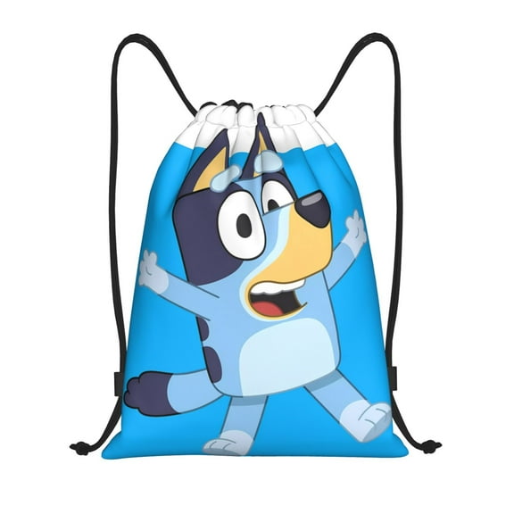 Johaoi Bluey Pattern Drawstring Gym Bag for Men,Waterproof Drawstring Backpack for Women Swim Bag Pull String Sport Gym Sackpack-