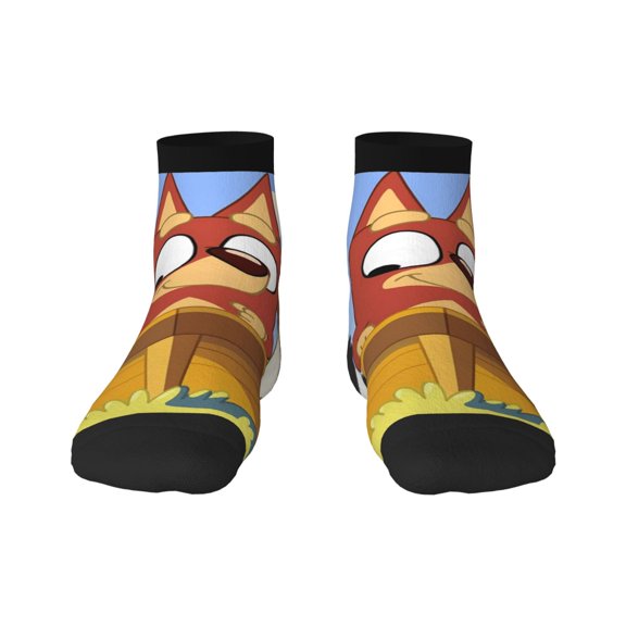 Johaoi Bluey Pattern Novelty Socks, Funny Socks Over The Calf Tube Stocking Crew Colorful Stockings for Women and Men
