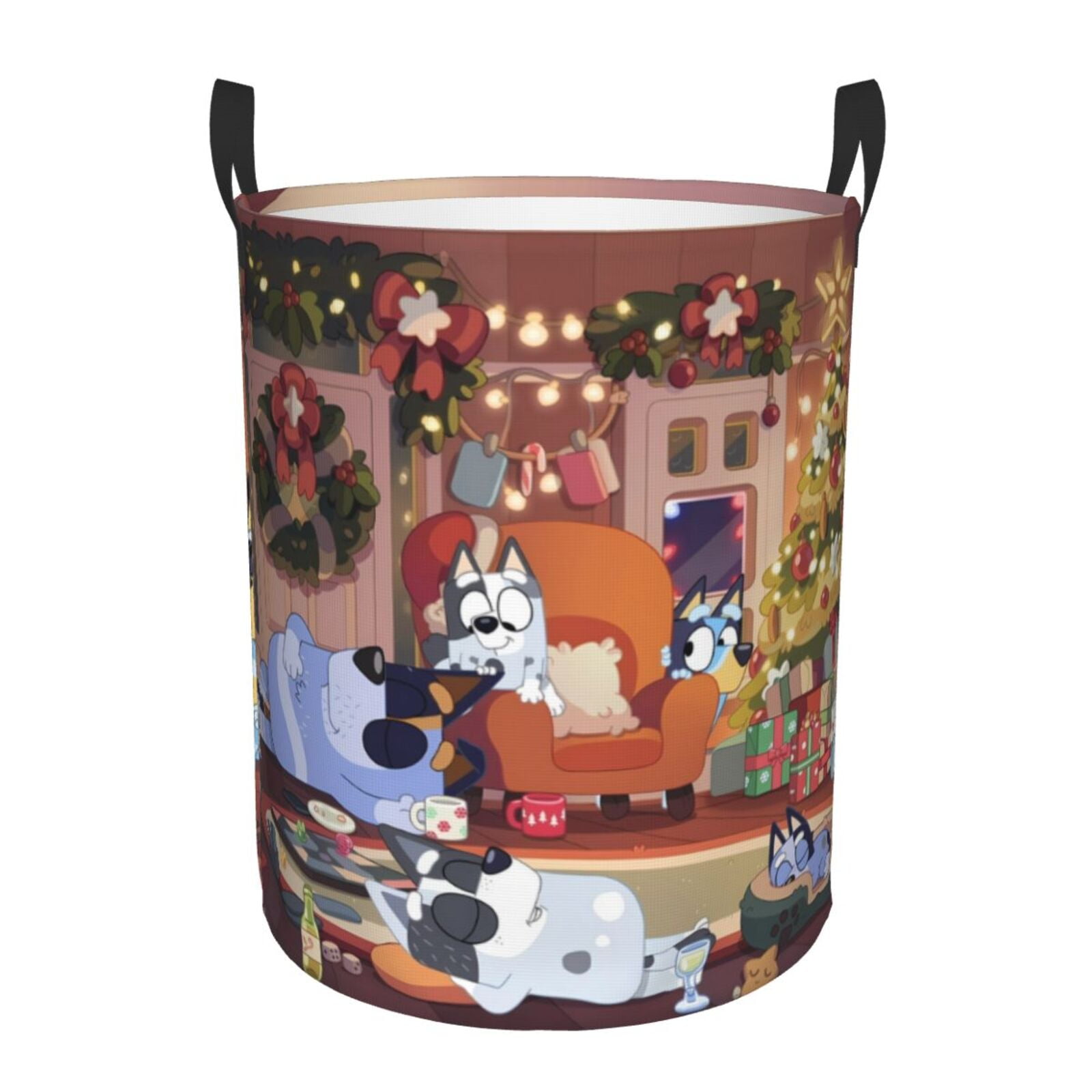 Johaoi Bluey Pattern Round Large Laundry Basket -Storage Basket - Toy Storage Basket, Perfect as Hamper, Kids Room Storage, and Toy Containment-