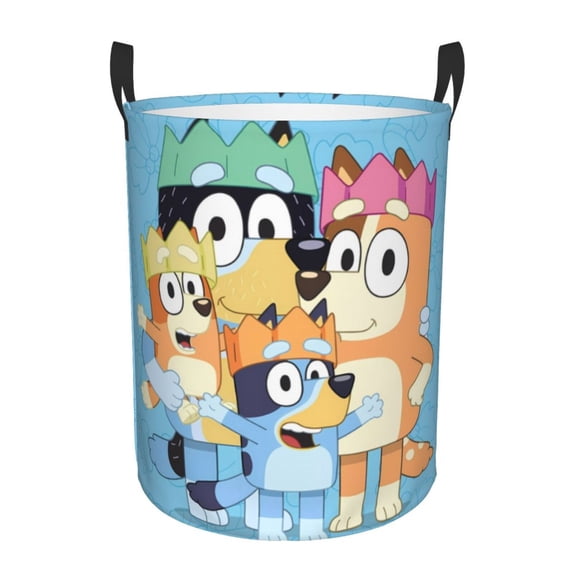 Johaoi Bluey Pattern Round Large Laundry Basket -Storage Basket - Toy Storage Basket, Perfect as Hamper, Kids Room Storage, and Toy Containment-