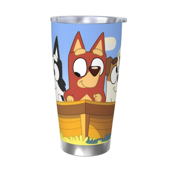 Johaoi Bluey Print 20oz Tumbler,Travel Coffee Mug Tumbler with Flip Lid Stainless Steel Water Bottle Gifts for Women Men Him Her-Without Straw